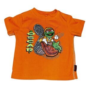 Vintage Y2K Oscar the grouch sesame Street graphic t-shirt baseball youth sz 3T